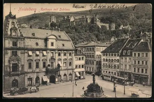 AK Heidelberg, Rathaus mit Schloss