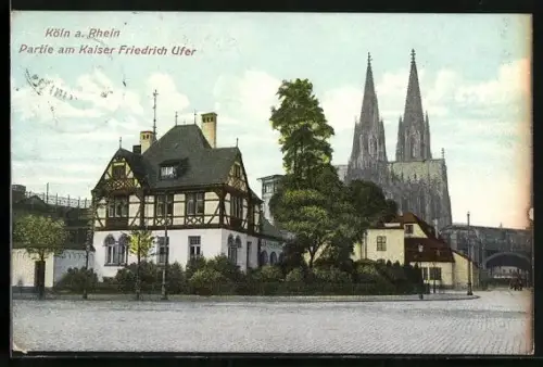 AK Köln a. Rhein, Partie am Kaiser Friedrich Ufer