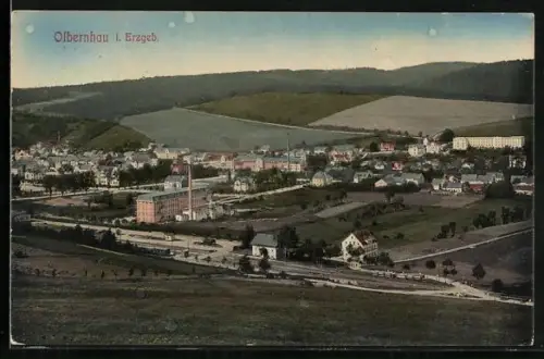 AK Olbernhau i. Erzgeb., Panoramaansicht der Stadt und Umgebung