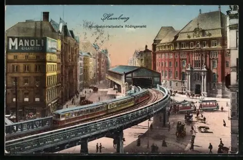 AK Hamburg, Hochbahn-Haltestelle Rödingsmarkt