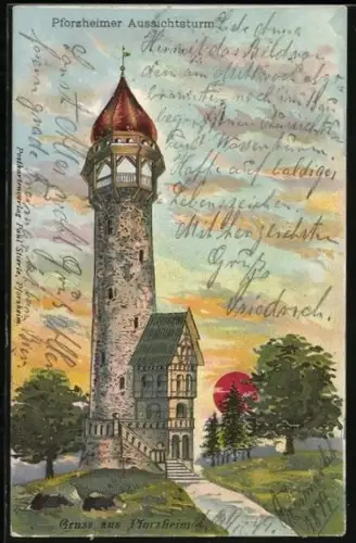 Lithographie Pforzheim, Aussichtsturm