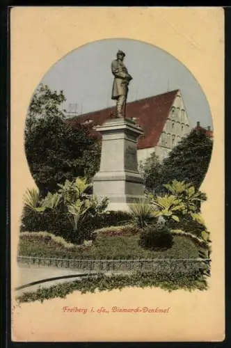 AK Freiberg i. Sa., Bismarck-Denkmal