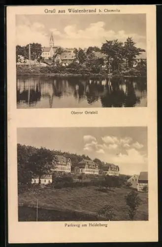 AK Wüstenbrand b. Chemnitz, Oberer Ortsteil, Parkweg am Heidelberg