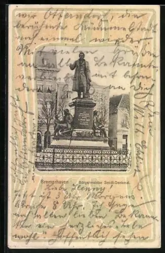 Lithographie Bremerhaven, Bürgermeister Smidt-Denkmal