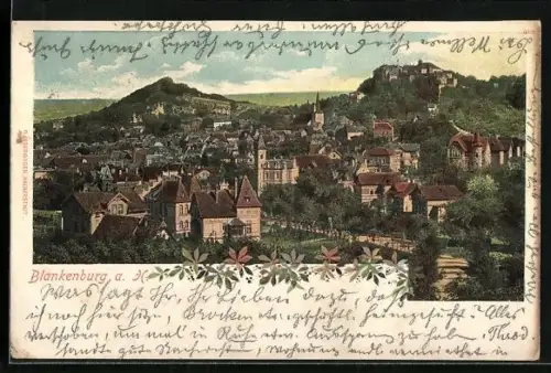 AK Blankenburg a. H., Panorama des Ortes