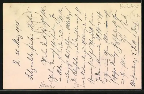 Künstler-AK Haeseler in Uniform im Profil