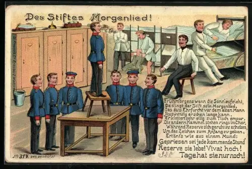 AK Soldaten der Reserve morgens, Des Stiftes Morgenlied