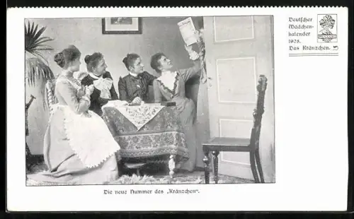 AK Deutscher Mädchenkalender 1908, Das Kränzchen, Die neue Nummer des Kränzchen