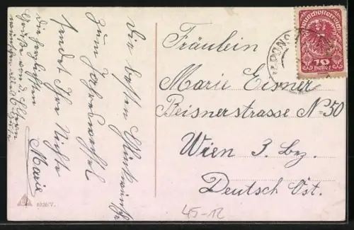 AK Zwei Kinder sitzten mit einem Schwein auf einem Schlitten