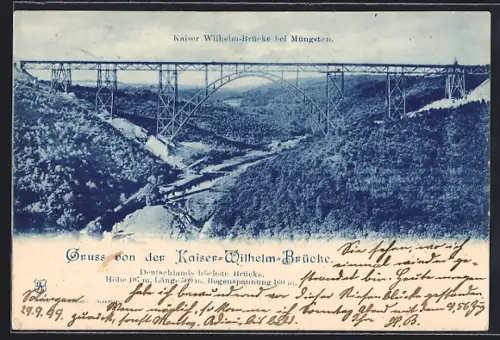 AK Müngsten, Kaiser-Wilhelm-Brücke, Deutschlands höchste Brücke