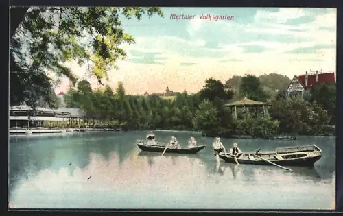 AK Wald /Rheinland, Ittertaler Volksgarten, Bes. Fr. Weck, Bootsteich, Pavillon, Vergnügungspark
