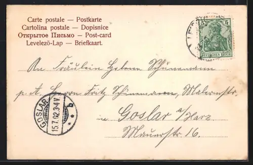 AK Leipzig, Augustusplatz mit Universitätskirche, Hotel Hauffe, Neues Theater