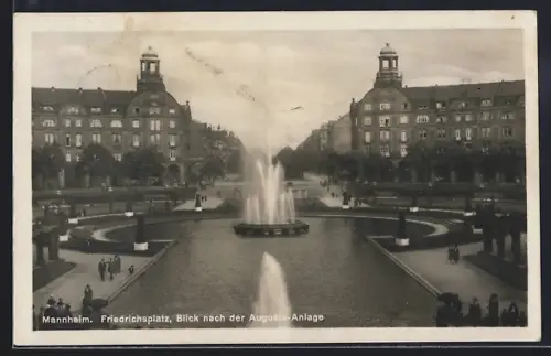 AK Mannheim, Friedrichsplatz, Blick nach der Augusta-Anlage