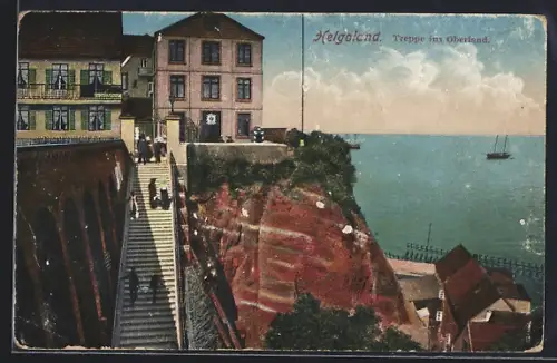 AK Helgoland, Treppe ins Oberland