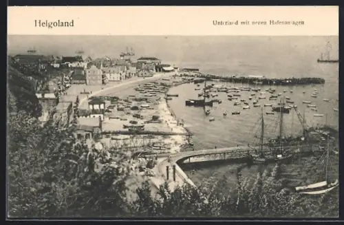 AK Helgoland, Unterland mit neuen Hafenanlagen
