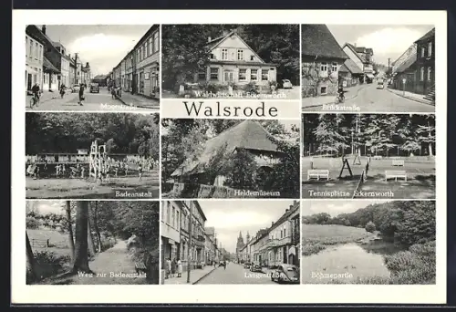 AK Walsrode, Moorstrasse, Gasthaus Waldwirtschaft Eckernwörth, Brückstrasse u.a.