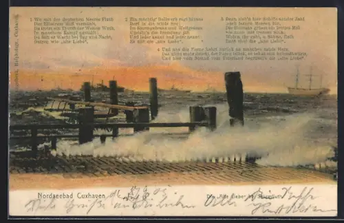 AK Cuxhaven, Nordseebad, Bollwerk und Brandung