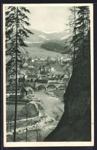 AK Mürzzuschlag, Blick auf den Ort von der Rabenlechner-Ruhe aus