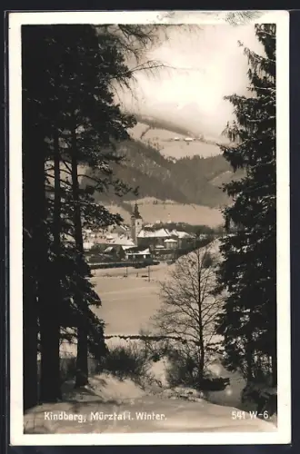 AK Kindberg, Ortsansicht im Winter