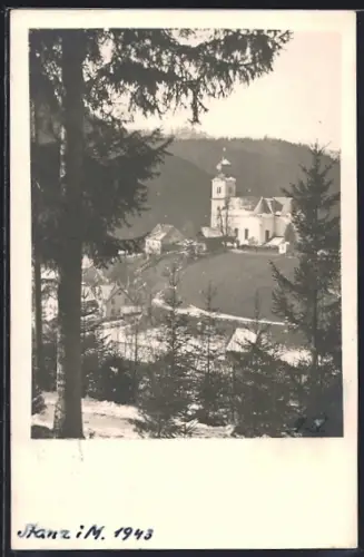 AK Stanz i. M., Ortspartie mit Kirche