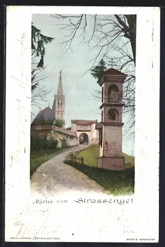 AK Strassengel, Blick zur Wallfahrtskirche Maria Strassengel
