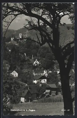 AK Deutschfeistritz b. Peggau, Ortsansicht mit Blick auf Wälder