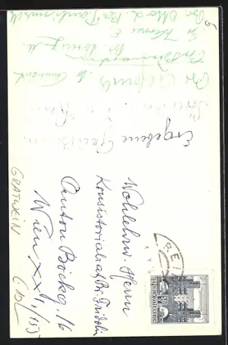 AK Gratwein, Rein, Gastwirtschaft von F. und R. Ertl, Kirche