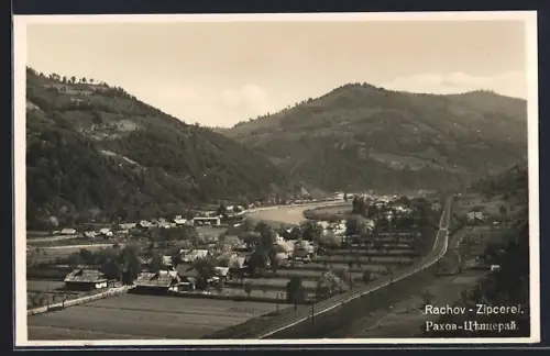 AK Rachov-Zipcerei, Totalansicht aus der Vogelschau