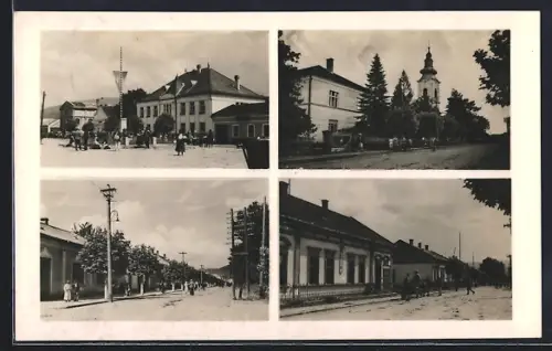 AK Nagyberezna, Strassenpartien, Platz, Kirche