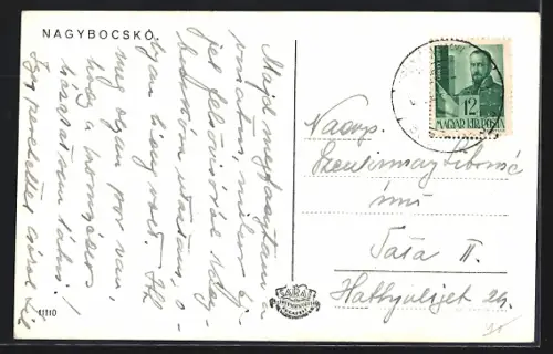 AK Nagybocsko, Strassenpartie, Kirche, Gebäude