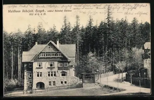 AK Rehefeld / Erzgebirge, Blick auf Hotel Waldhaus
