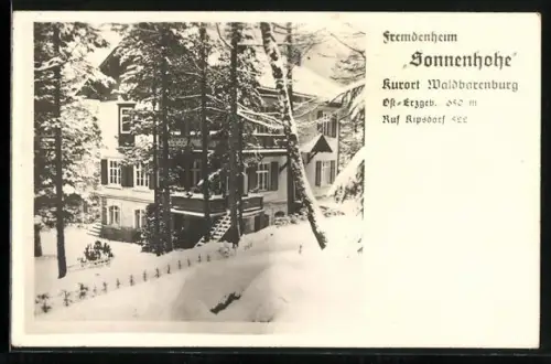 AK Waldbärenburg, Hotel Fremdenheim Sonnenhohe, Bes. Brämer