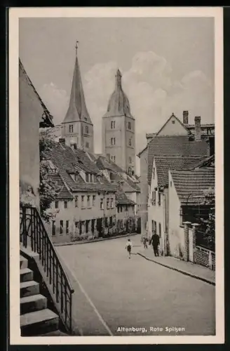 AK Altenburg / S.-A., Strassenansicht Rote Spitzen