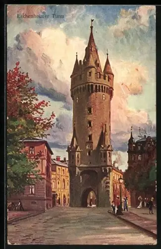 Künstler-AK Frankfurt a. M., Eschenheimer Turm