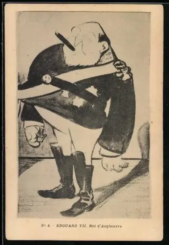 AK Edouard VII Roi d`Angleterre, Karikatur des Königs Edward VII. von England