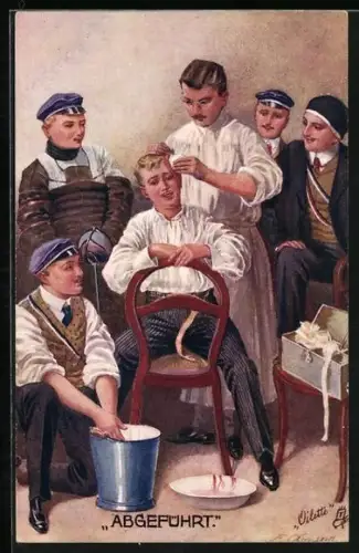 AK Abgeführt, Blutender Student wird verarztet, studentische Szene