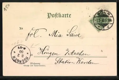 Lithographie Studenten huldigen schönen Frauen, studentische Szene