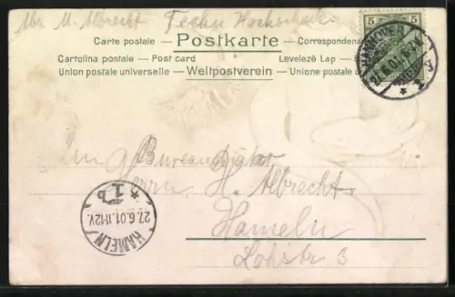 Lithographie studentische Szene, Bierkrug mit Pfeiffe und Feuersalamander mit den Reichsfarben
