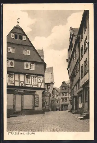AK Limburg / Lahn, Ortspartie mit Kaffeehaus