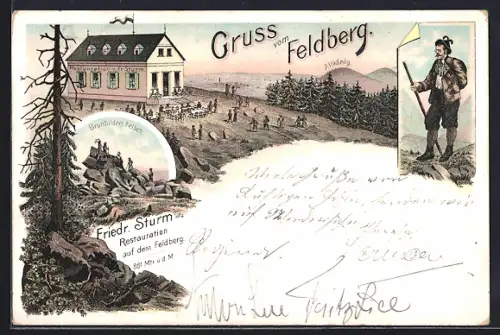 Lithographie Feldberg / Taunus, Restaurant Friedr. Sturm, Feldbergpanorama