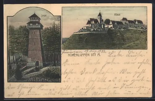 AK Hohenlupfen, Aussichtsturm und Stadtansicht