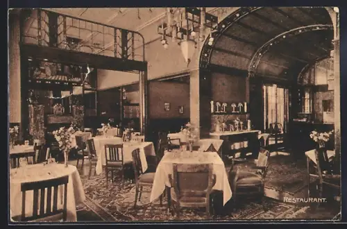 AK Hamburg, Grand Hotel Vier Jahreszeiten, Am Alsterbassin, Restaurant, Innenansicht
