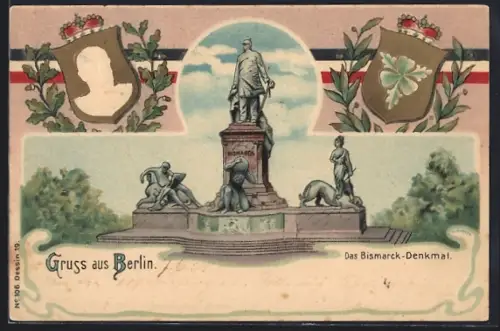 Lithographie Berlin, Bismarck-Denkmal