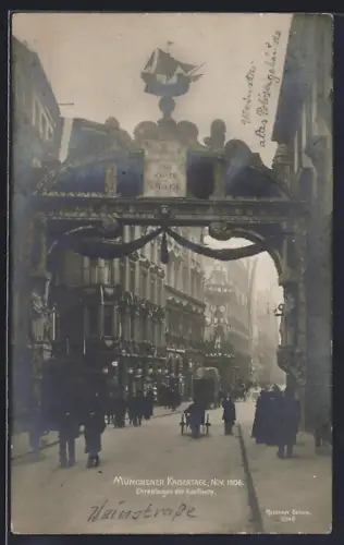 AK München, Kaisertage 1906, Ehrenbogen der Kaufleute