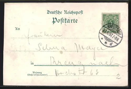 Lithographie Bingen / Rhein, National-Denkmal, Burg Rheinstein, Rüdesheim