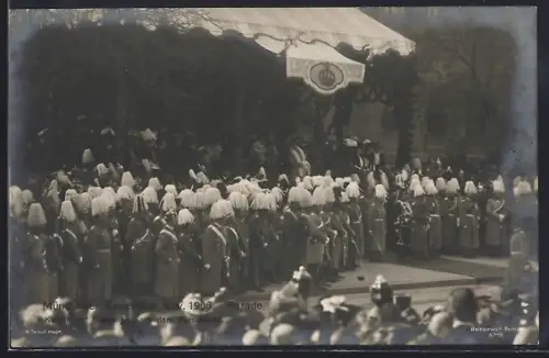 Foto-AK München, Kaisertage 1906, Parade