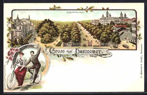 Lithographie Hannover, Herrnhäuser-Allee, Tandem