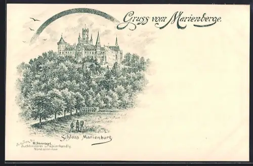 Lithographie Nordstemmen, Schloss Marienburg