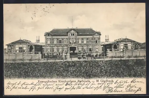 AK Mönchen-Gladbach, Blick zum Evang. Krankenhaus Bethesda