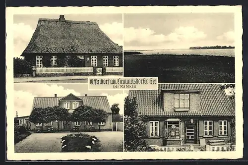 AK Offendorf bei Ratekau, Postamt, Hemmelsdorfer See und Geschäftshaus